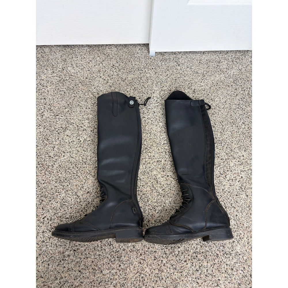 TuffRider Field Boots Womens 6 Regal Full Zip Back Equestrian Tall Riding Black